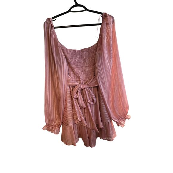 3/$15 Pink Silver Romper with bow to back XL - Picture 3 of 3